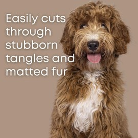 Dematting Comb for Dogs - Dematting Tool for Grooming Dog Matting - Serrated Matted Hair Removal Brush - Easily Remove Knots, Mats, and Tangles - Designed for Wavy & Curly Coats - Freshly Bailey