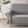 BOURINA Textured Solid Soft Sofa Throw Couch Cover Knitted Decorative