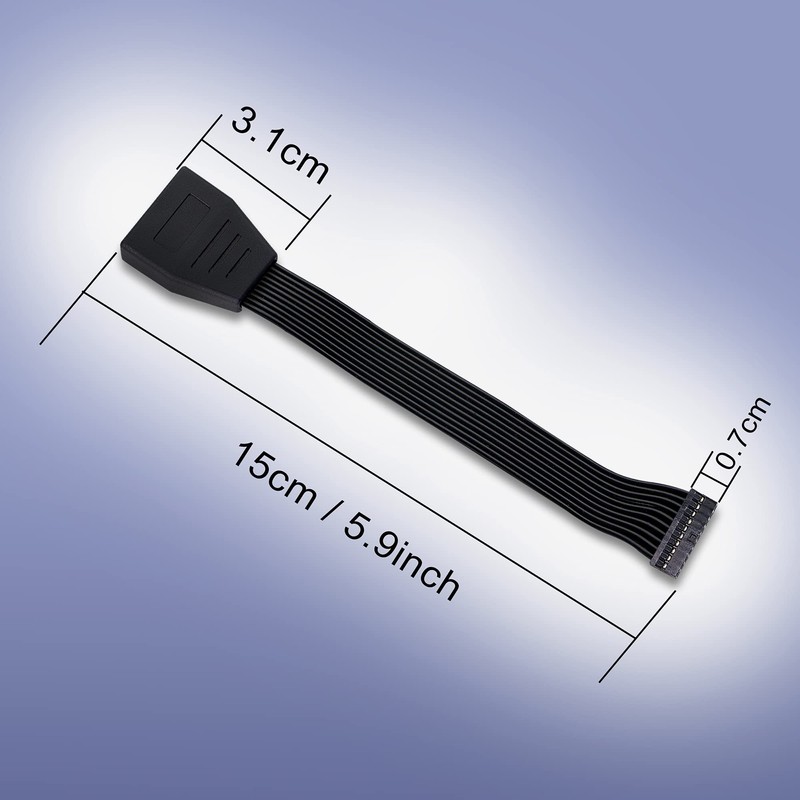 GINTOOYUN USB 3.0 Header Extension Cable,USB 3.0 19/20 Pin Male