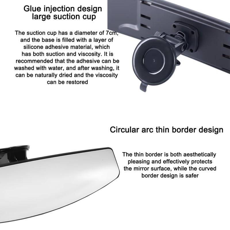 Bittwee Car Rear View Mirror, HD 360° Adjustable Anti-glare Adjustable