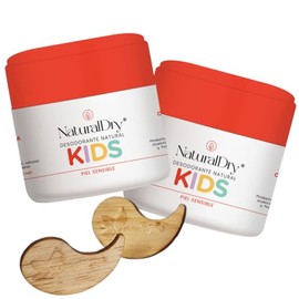 NaturalDry - Desodorante en formato crema para niños Kids con piel sensible - Pack de 2 Kids Piel Sensible - Aroma a naranja - SIN Bicarbonato de Sodio - Sin aluminio - Sin parabenos - Elimina el mal olor - Tarro