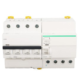 Miniature Circuit Breaker PA66 Flame Retardant Shell 4P and N Circuit Breaker with Leakage Protection Accessory AC400V 20A