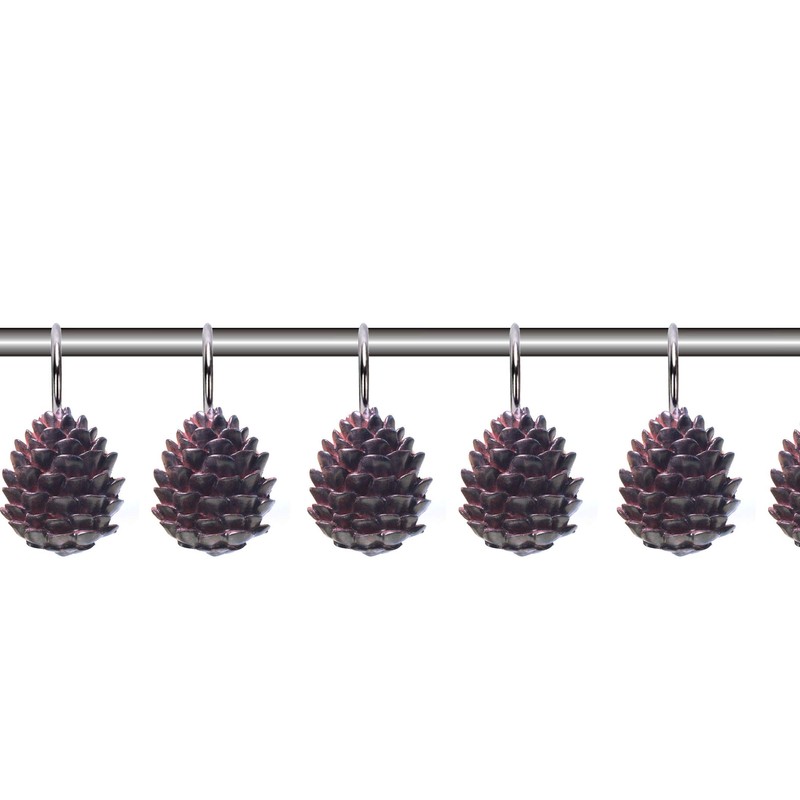 Interior Trends 12 Piece Set of Decorative Shower Curtain Hooks