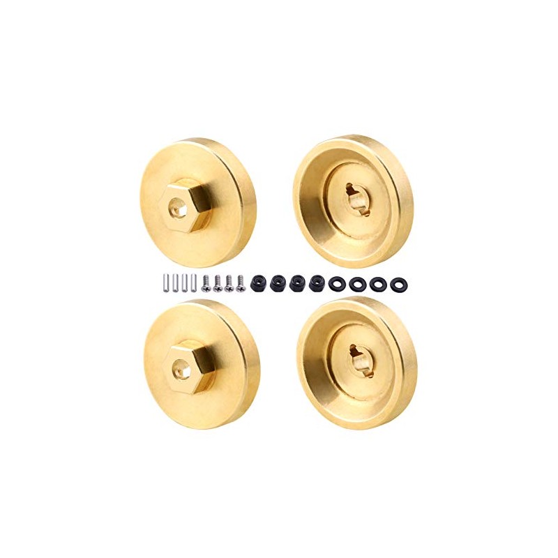 Hobbypark Brass Wheel Weights Hex Adapter 4mm w/Locknuts for AXIAL