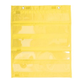 Magnetic Pocket Chart, 5 Rows Transparent Pockets Schedule Pocket Chart Pocket Charts Artistic Skates for Students Home School Activities Education & Crafts (Yellow)