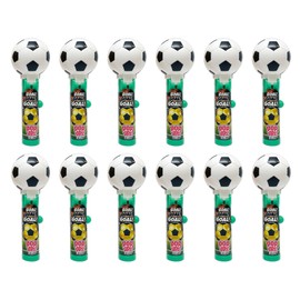 Pop Ups! Soccer Ball Lollipop Holder - 12 Lollipops with Cases - Individually Wrapped Candy Party Favors - Soccer Ball Candy - Bulk Set of 12