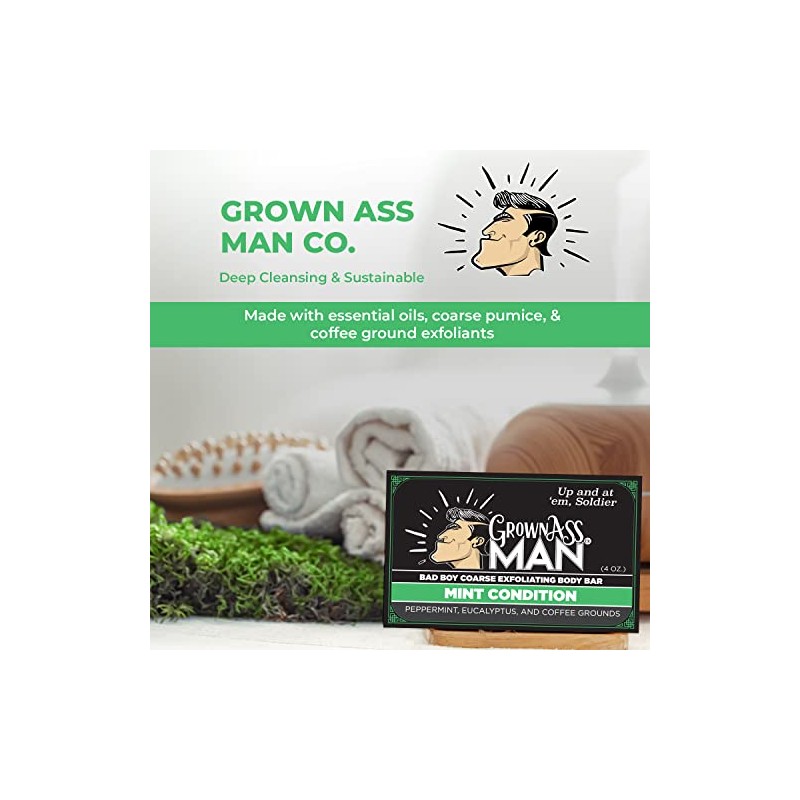 Grown Ass Man Co. Mint Condition Barra exfoliante gruesa para