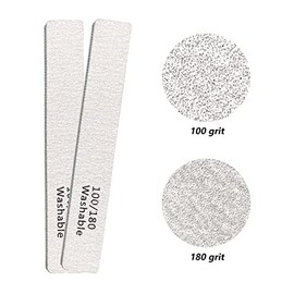 Lima de uñas, paquete de 24 limas de uñas profesionales, reutilizables, lavables, grano 100/180 de doble cara, kit de herramientas de manicura profesi