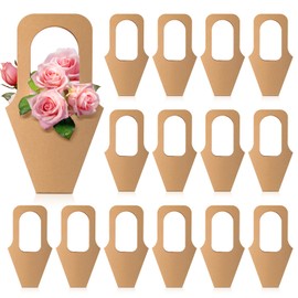Cyblinia 20 Pcs Flower Bouquet Gift Bags Flower Wrapping Paper Bags with Handle Valentine Floral Gift Bags Flower Display Bags for Florist Shop Packaging Supplies