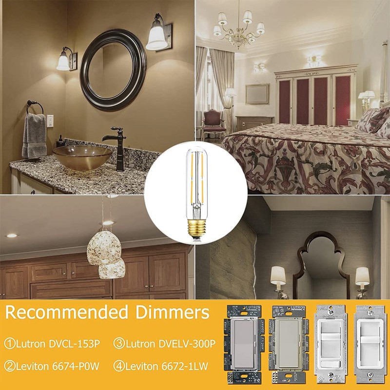 T10 Led Bulb,Dimmable Led Tubular Bulbs 4W,Equivalent to 40 Watt