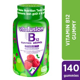 Vitafusion B12 Adult Vitamin Gummies, 1000 Mcg Vitamin B12 Daily Dose, Helps Metabolize Nutrients, 140 Count, 2 Month Supply, Packaging May Vary