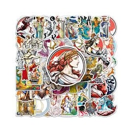 51PCS Ancient Greece Mythology Stickers for Laptop,Scrapbook,Computer,Water Bottle,Bike,Luggage,Notebook,Suitcase,Cute Trendy Vintage Waterproof Vinyl Sticker,Teens Adults Aesthetic Graffiti Sticker