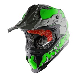 1Storm Adult Motocross Helmet ATV Dirt Bike BMX MX Downhill Mountain Helmet Track Style JH601; Dinosaur Green