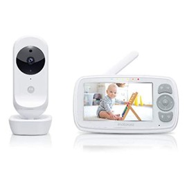 Motorola Nursery Ease 34 - Baby Monitor with Camera - 4.3 Inch Video Baby Monitor Display - Night Vision, Bidirectional Communication, Lullabies, Zoom, Room Temperature Monitoring - White