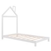 Bed Frame, Twin Size Wood Platform Bed with House-Shaped Headboard,Solid