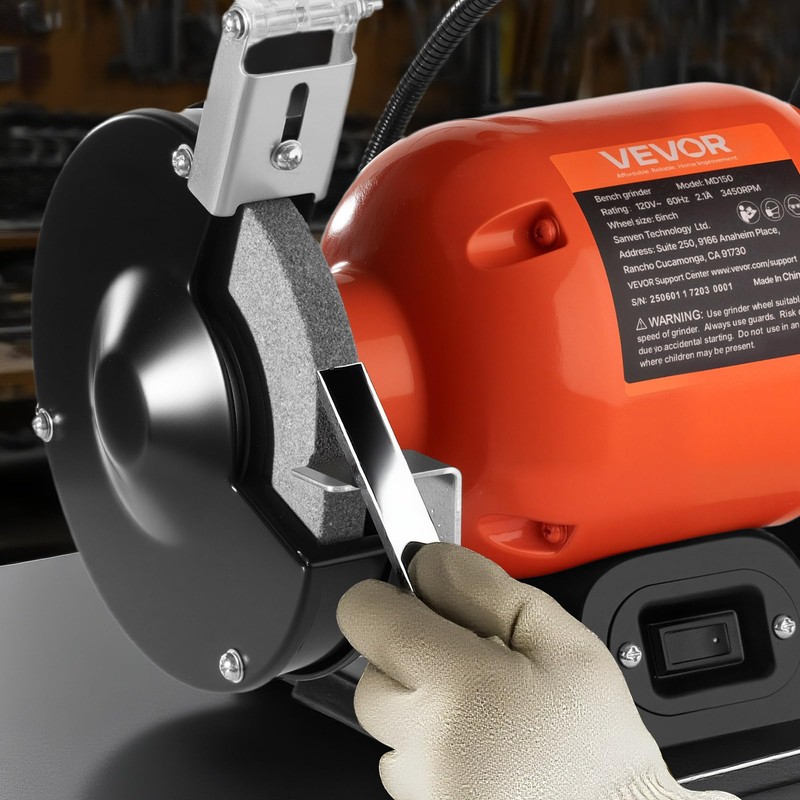 VEVOR Bench Grinder, 6-inch Single Speed Bench Grinder, 3450RPM High-Speed