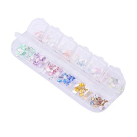 Ipetboom Nail Art Decor Supplies 12 Colors Shiny Flat Back Rhinestones Crystal Gems Nail Art Decorations Box