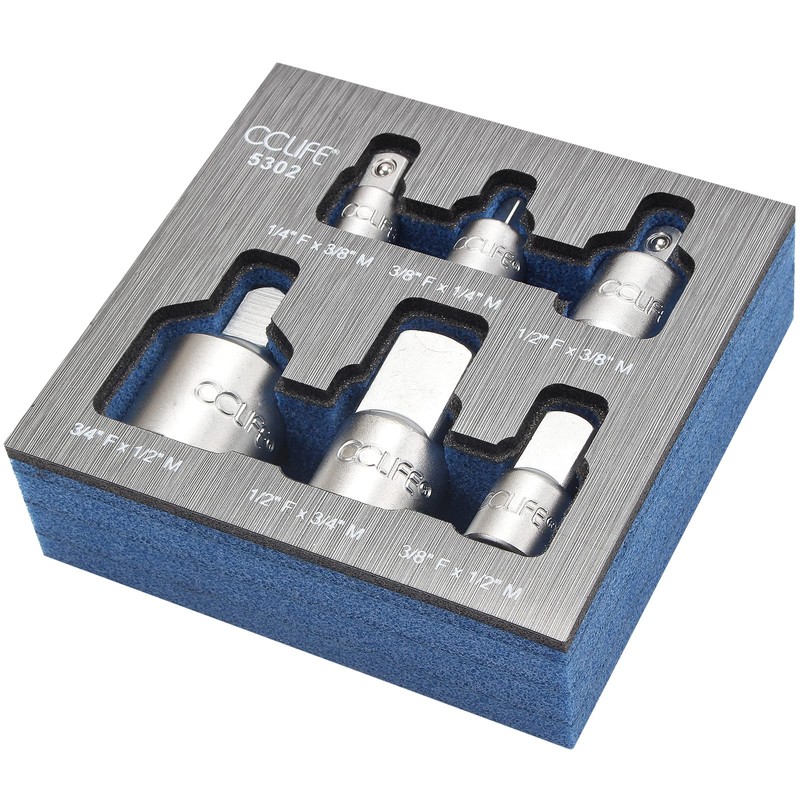 CCLIFE 6 pcs Impact Driver Socket Wrench Adapter 1/2' 1/4'