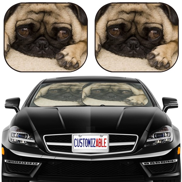 MSD Car Sun Shade Windshield Sunshade Universal Fit 2 Pack,