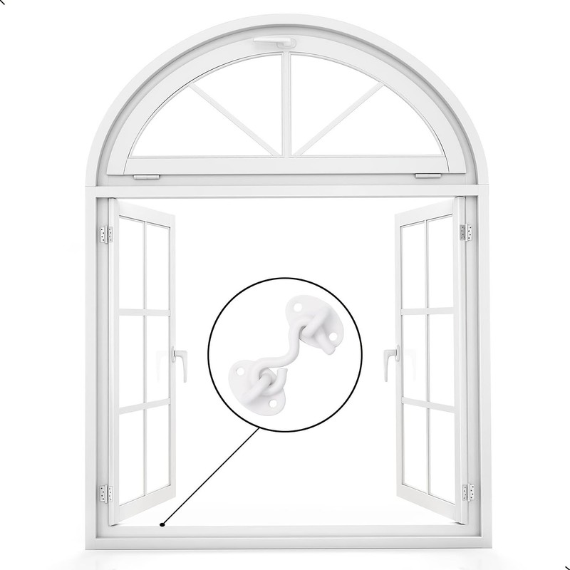 6-Inch Stainless Steel Cabin Hooks - White Gate Hook &