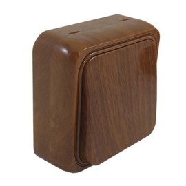 SPIN Slim 1-Way Switch, Modern Style, Brown, Surface-Mounted Switch, Fire-resistant Plastic Insulation, Mahogany