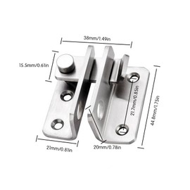 YUE QIN Door Lock Small Door Lock Bolt Hasp Padlock Stainless Steel with Fixed Screw (Opens on Right Side)