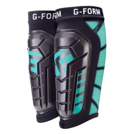 G-Form Youth Pro-S Vento Football Shin Pads - Football Shin Pads Holder - Black/Mint, Youth L/XL