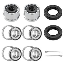 Racewill 2 Set Trailer Axles Bearings Kit: 30205 Bearings Races TC 30x52x10mm Seals Dust Covers Cotter Pins Fit for 25mm Axles Trailer Wheel Hub
