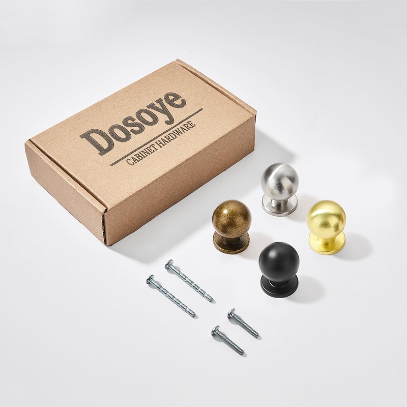 Dosoye 2 Pack 1 Inch (25mm) Diameter Solid Brushed Brass