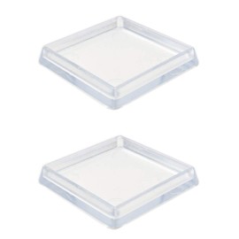 60x60mm Clear Furniture Cups, Pack of 4 Carpet Protectors for Square Furniture Legs, Made in Germany (See Second Image Before Ordering)