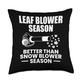 Leaf Blower Season Autumn Throw Pillow