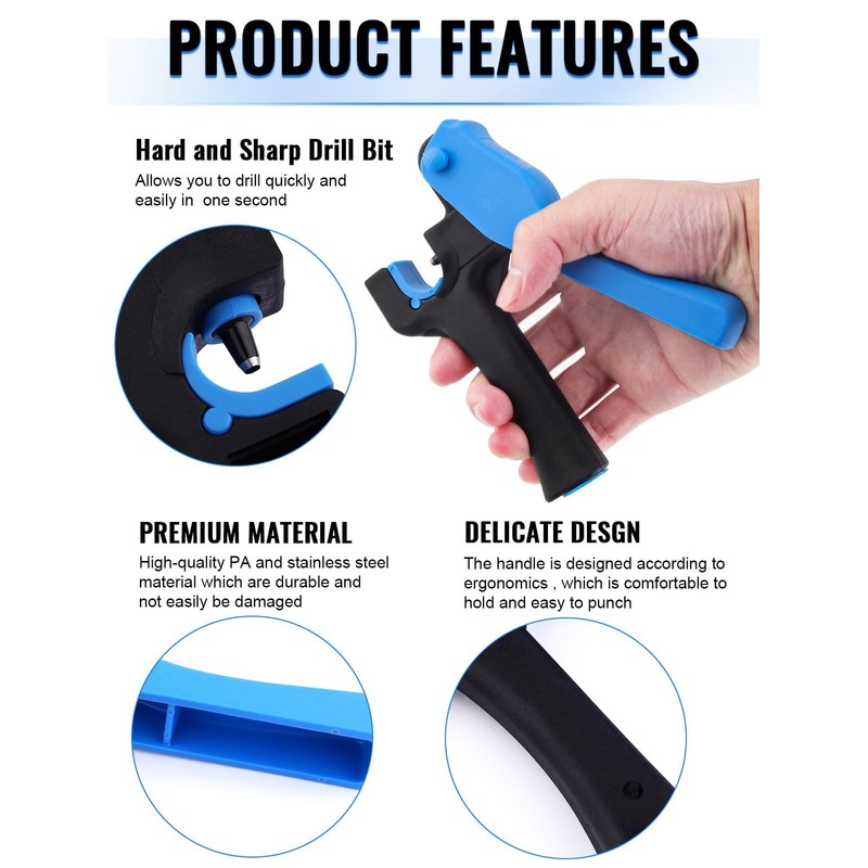 Rolcoassuns 2Pcs Drip Irrigation Tubing Hole Punch Tool Set, 2-in-One