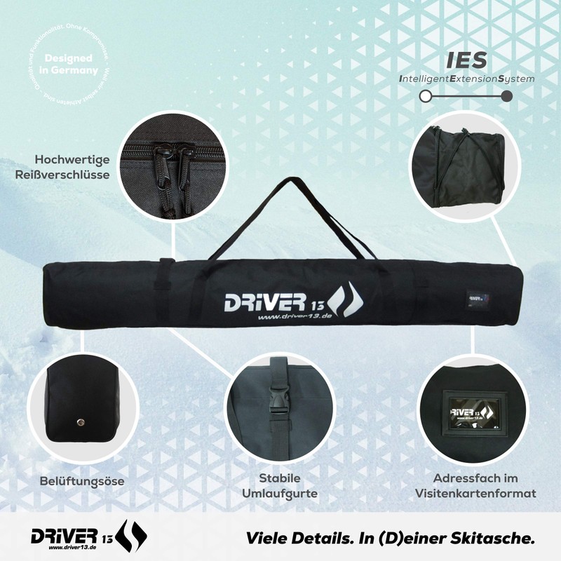 Driver13 Cross-Country Ski Bag Adjustable Length 195-215 cm Black Space