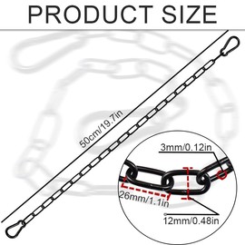 KOZOY Gate Chain Lock, 20-Inch Stainless Steel Gate Chain Lock with Dual Carabiners, for Outdoor Fences, Pet Cages, Horse Goat Cow Corral Supplies