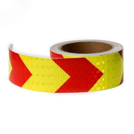 AISEY Reflective Tape Waterproof High Visibility Red & Yellow, Industrial Marking Tape Heavy Duty Hazard Caution Warning Safety Adhesive Tape Outdoor 2 Inch by 150 Feet
