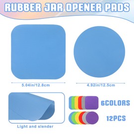 YBEATY 12PCS Rubber Jar Opener Pads Set 5 Inch Round Bottle Jar Opener Multi-function Silicone Bottle Openers Round Heat-insulated Non-Slip Gripper Pads for Seniors Weak Hands Easy Opening