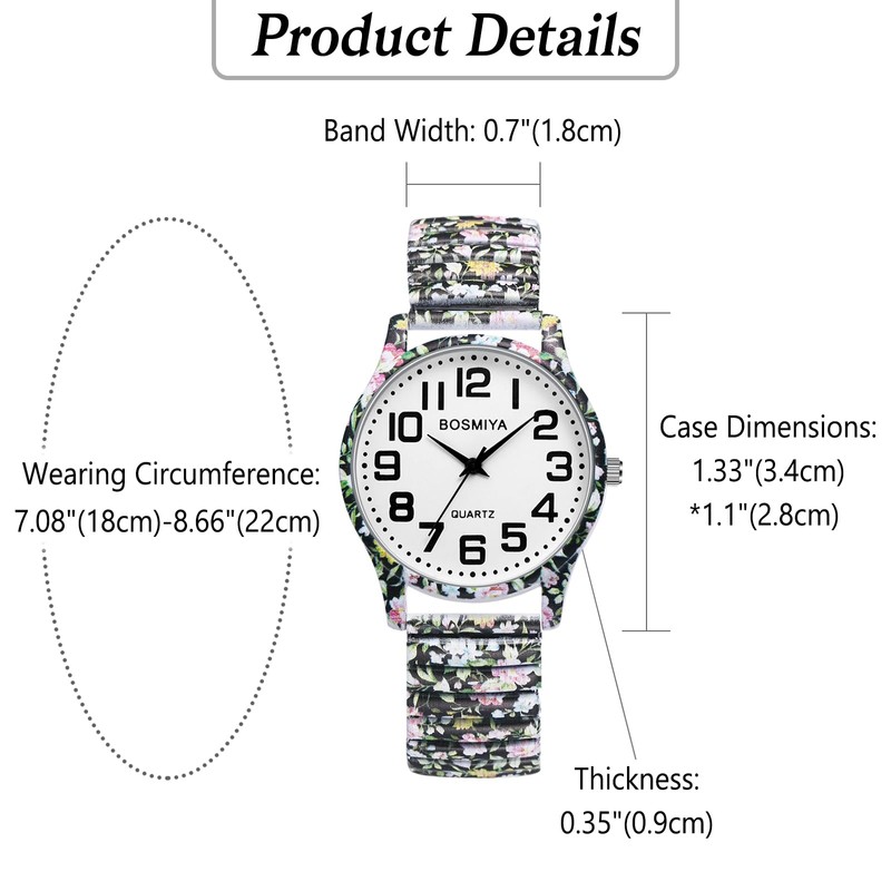 OIDEA Unisex Watch Elastic Bohemian: Boho Elastic Wrist Watch Printed