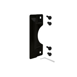 Nuk3y Door Latch Guard Protector Stainless Steel for Out Swing Doors (Black, 3" x 7")