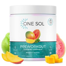 One Sol Pre-Workout for Women, Enhanced Pump & Focus, No Jitters Or Crash, Natural Ingredients, 100% Vegan, Gluten Free & Soy Free, (Mango Guava)