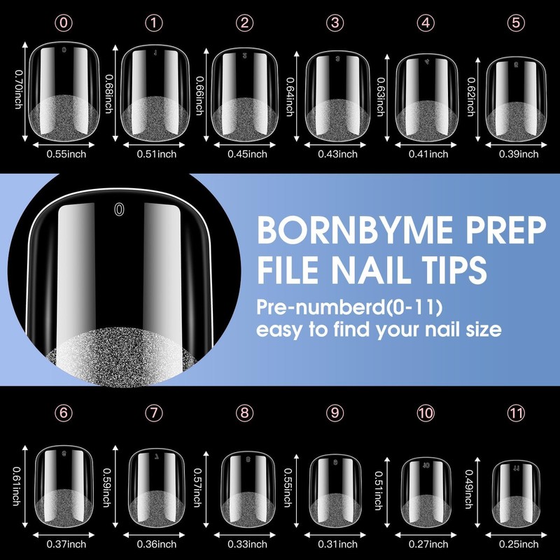 Short Square Soft Gel Nail Tips, BORNBYME 216 PCS Pre