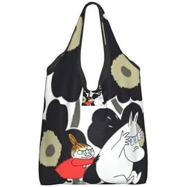 THEBEASTPIE Moomin Little My Snoopy Eco Bag, Foldable, Washable, Popular, Compact, Large Capacity, Women's, Waterproof, Convenience Store, Shopping Bag, Lightweight, Stylish, Convenient Storage,