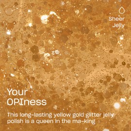 OPI Infinite Shine Your OPIness | Jelly Bright Gold Glitter Long Wear Gel Like Nail Polish | Make 'Em Jelly! Collection | Summer 2025