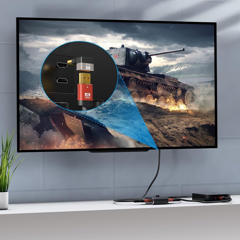 AXFEE 2pcs HD Video Interface Adapter, Positive Bend Downward