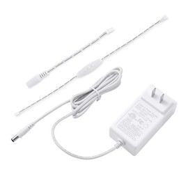 Litever Wall Plug 12VDC 3A Power Supply with DC5521 Output Connector + Litever DC5521-L822 Connector + Litever LED Dimmer, Compatible with Litever LL-030, LL-027, LL-024, LL-013 Under Cabinet Lights