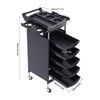 6 Tiers Salon Trolley with Handle and Rolling Wheels, 5