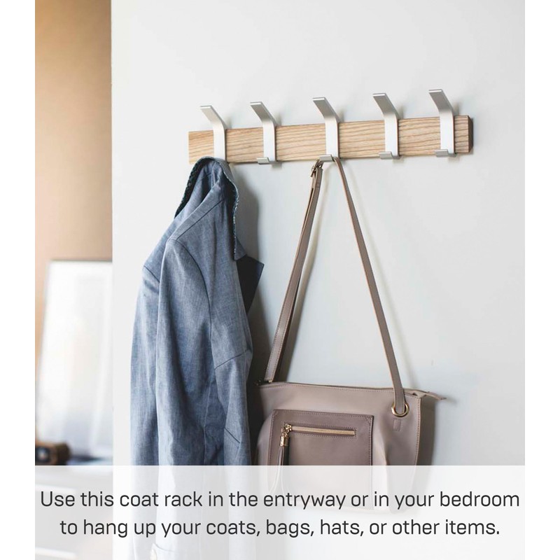 YAMAZAKI Home Rin Wall-Mounted Coat Hanger Brown - Steel +