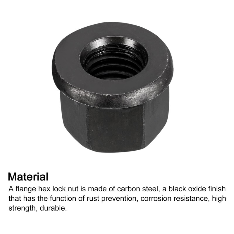 sourcing map M14 Flange Hex Nut, Grade 10.9 Carbon Steel