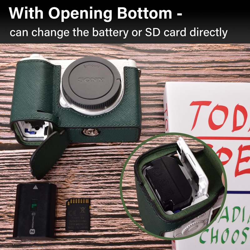 MUZIRI KINOKOO Sony ZV-E1 Case, Genuine Real Leather Half Case