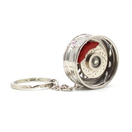 VmG-Store Key Ring Rim Solid Minature Metal Car Rim for Key Ring Pendant with Key Chain Key Ring Car Accessories Car Key Ring, White / silver, Miniatur