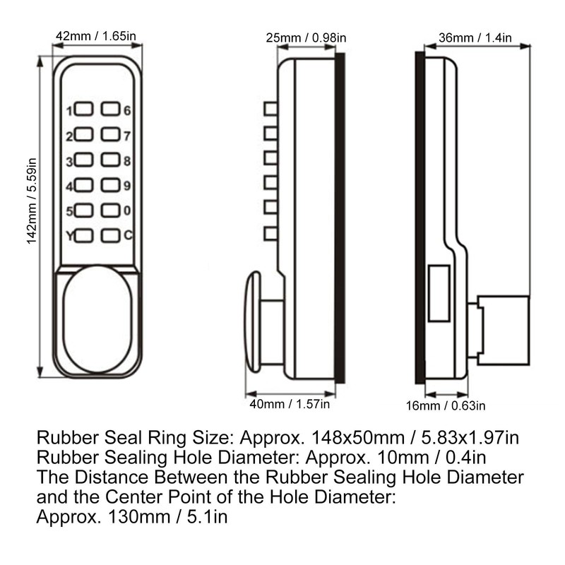 Mechanical Combination Lock, Security Door Lock Anti Theft Keypad Locks